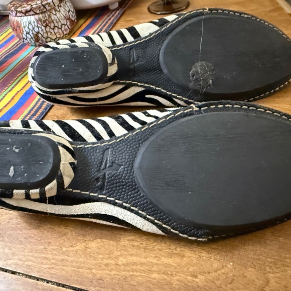J. SHOES Suede Zebra Print Flats/Tiny Heel | Size 8-9 | Tanya Model - Picture 9 of 16